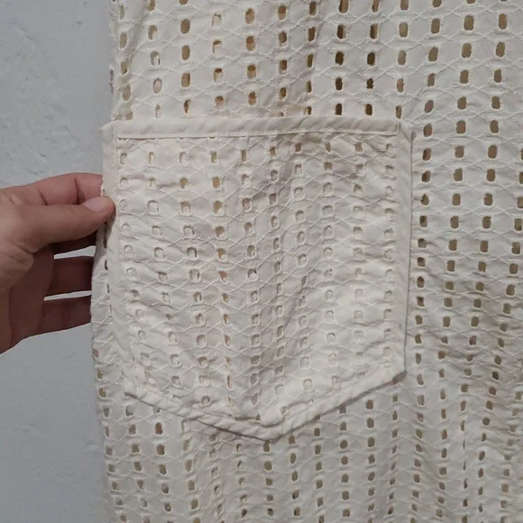 Anthropologie Eyelet Long Cream Swim Cover-Up - Picture 6 of 12